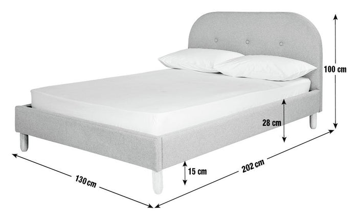 Elin Small Double Fabric Bed Frame - Light Grey | Calm Neutral Aesthetic