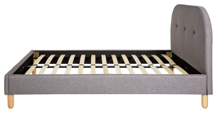 Elin Small Double Fabric Bed Frame - Light Grey | Calm Neutral Aesthetic