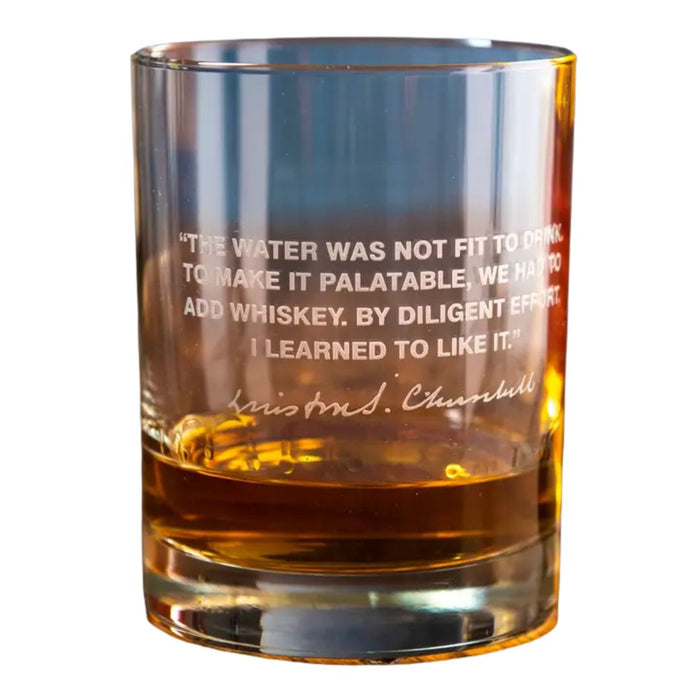 Etched Whiskey Glass