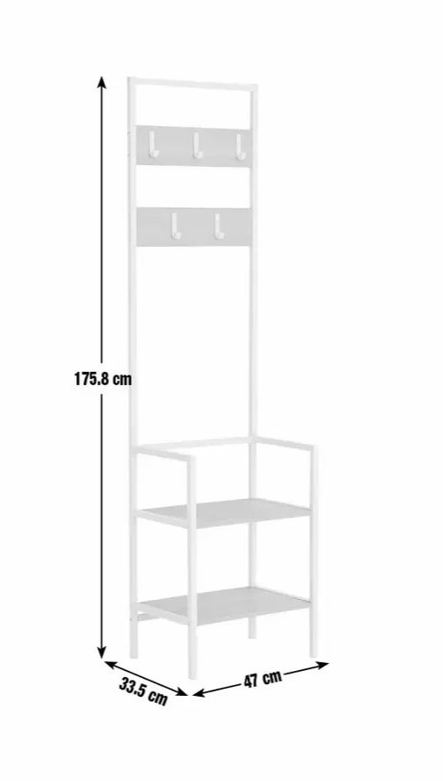 Flindor Hallway Tree Oak | Hallway Coat Rack Shoe Storage Furniture