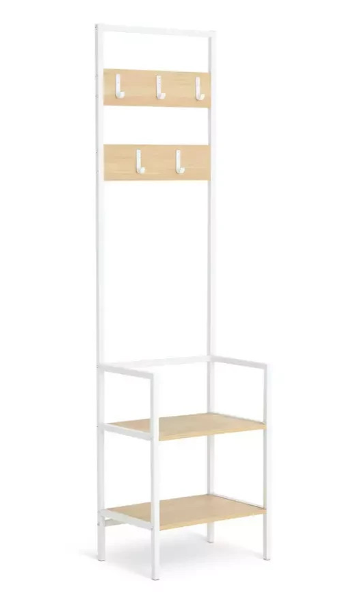 Flindor Hallway Tree Oak | Hallway Coat Rack Shoe Storage Furniture