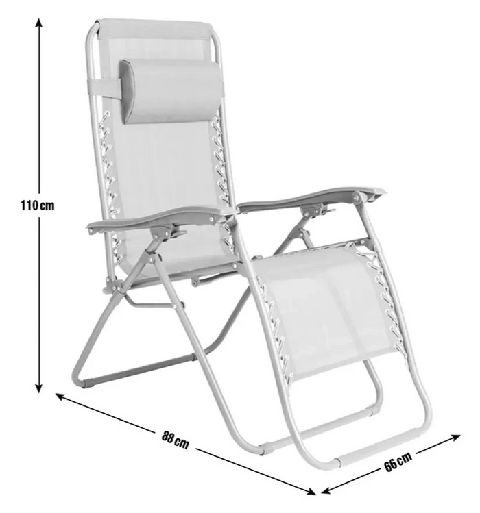 Folding Metal Zero Gravity Sun Lounger Blue | Outdoor Garden Reclining Chair