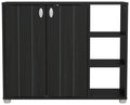 GFW Bideford 2 Door Shoe Storage Cabinet - Black | Footwear Storage Solution