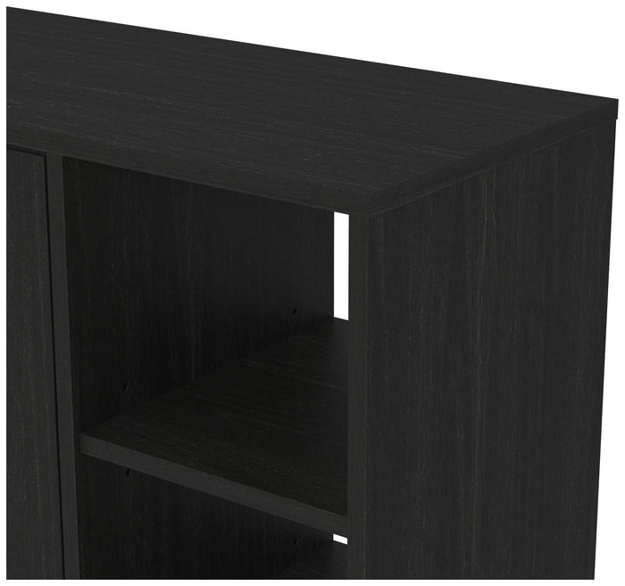 GFW Bideford 2 Door Shoe Storage Cabinet - Black | Footwear Storage Solution