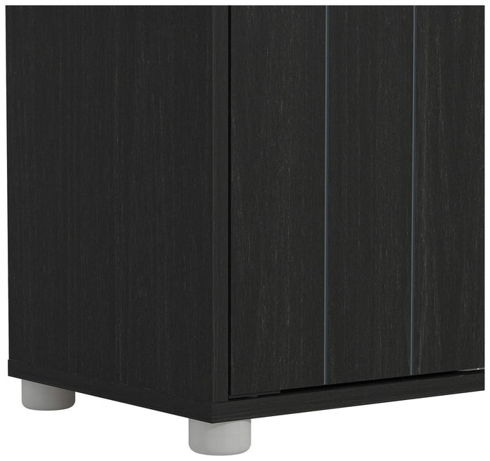 GFW Bideford 2 Door Shoe Storage Cabinet - Black | Footwear Storage Solution