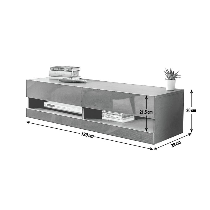 GFW Galicia 120cm LED Wall TV Unit - Grey