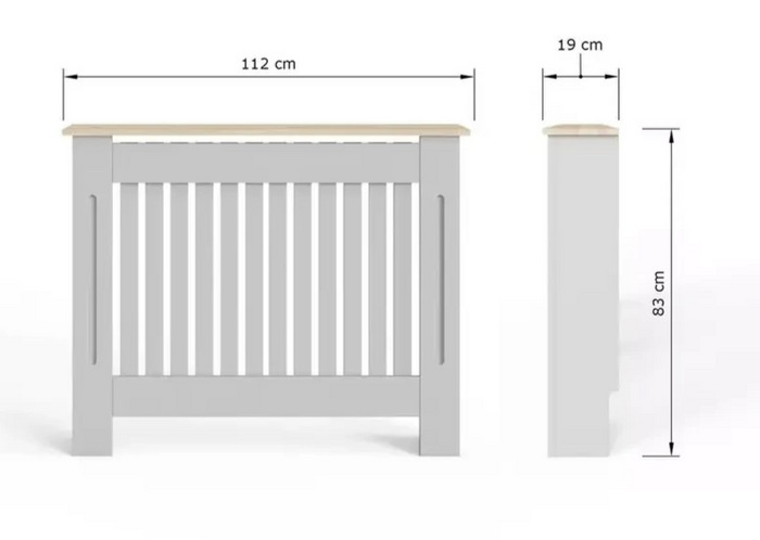 GFW Longslow Medium Radiator Cover Grey & Oak | Modern Radiator Cabinet Furnitur