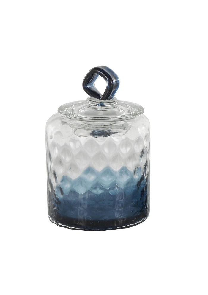 Glass Geometric Faceted Ombre Living Room Decorative Jars with Diamond Knobs