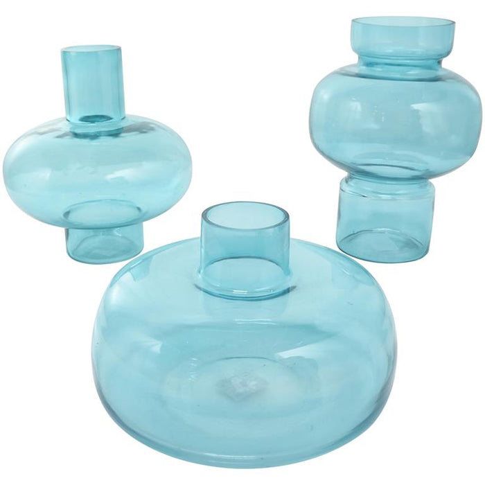 Glass Round Decorative Vase with Varying Shapes and Sizes,