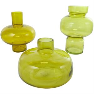Glass Round Decorative Vase with Varying Shapes and Sizes,