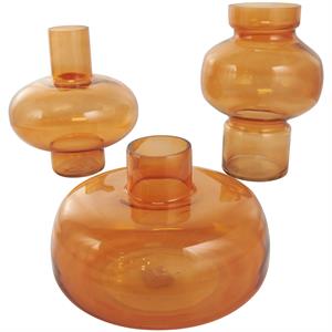 Glass Round Decorative Vase with Varying Shapes and Sizes,