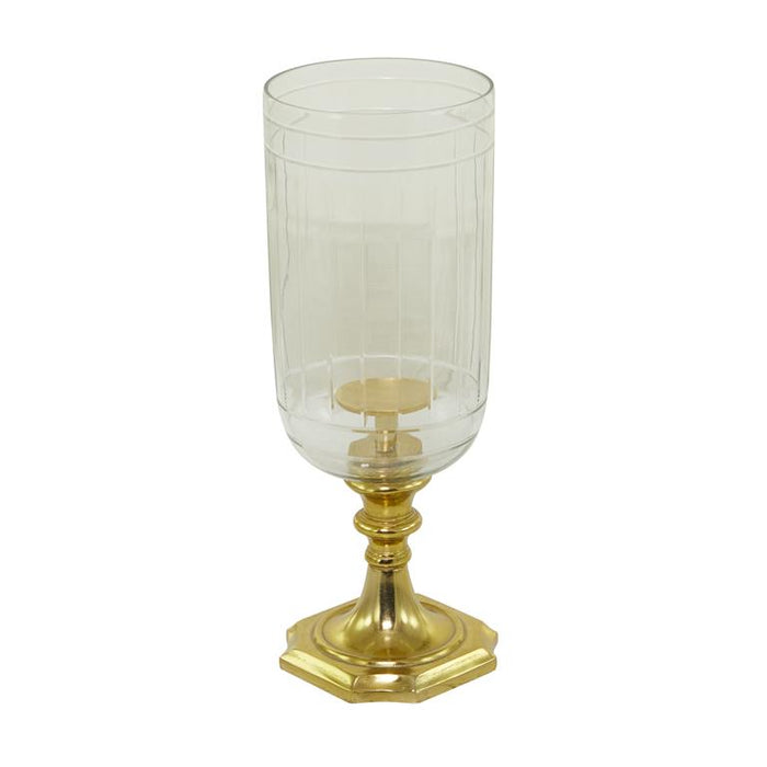 GOLD ALUMINUM HURRICANE LAMP,