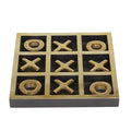 GOLD ALUMINUM TIC TAC TOE GAME SET WITH GOLD INLAY,