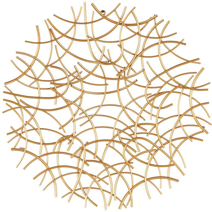 Gold Metal Abstract Overlapping Curved Sticks Home Wall Decor