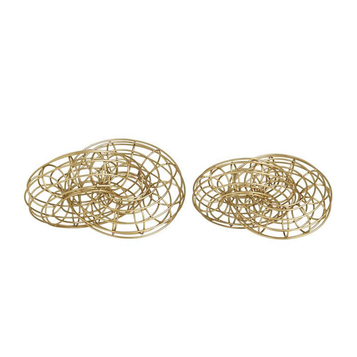 GOLD METAL CHAIN WIRE SCULPTURE