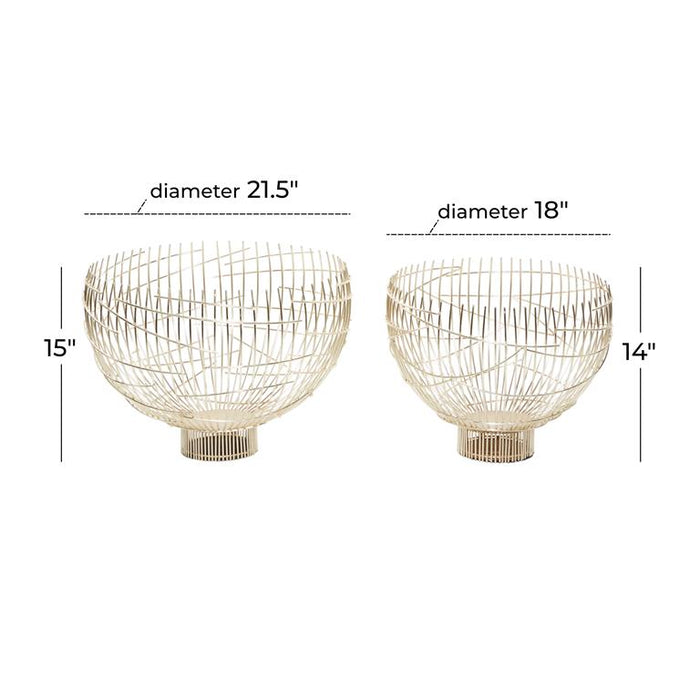GOLD METAL CONTEMPORARY DECORATIVE BOWLS