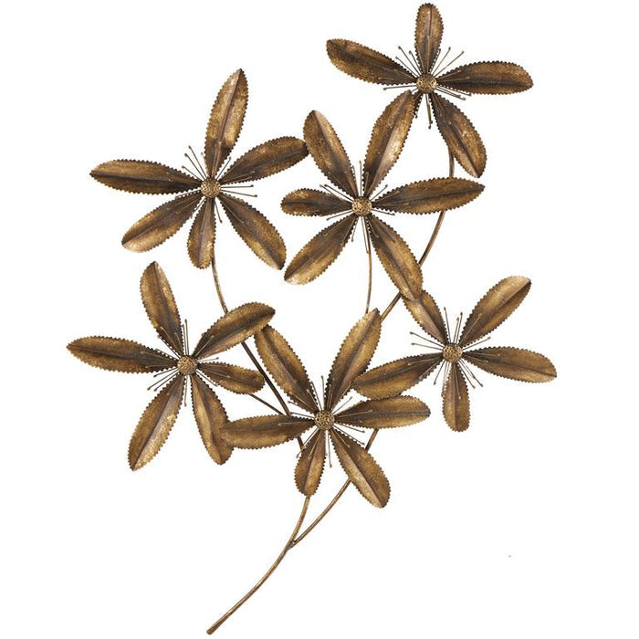 Gold Metal Floral 3D Home Wall Decor
