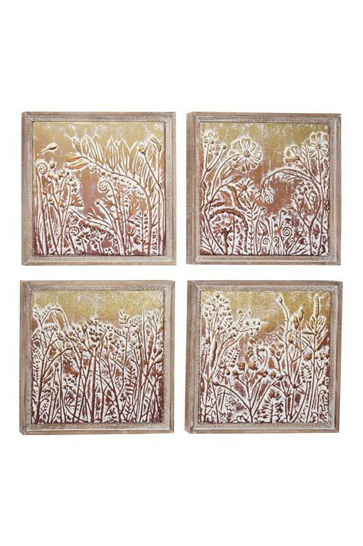 Gold Metal Floral Home Wall Decor,