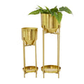 GOLD METAL PLANTER WITH REMOVABLE STAND