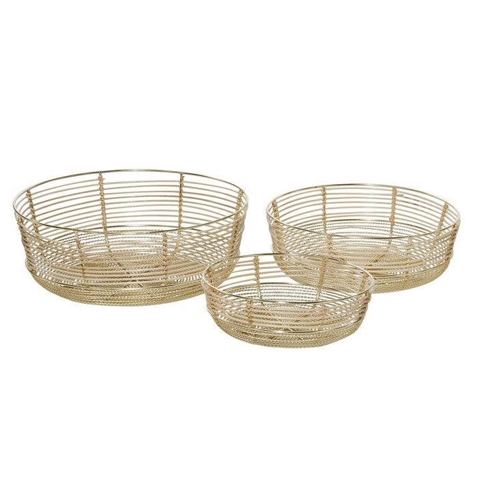 GOLD METAL WIRE DECORATIVE BOWL