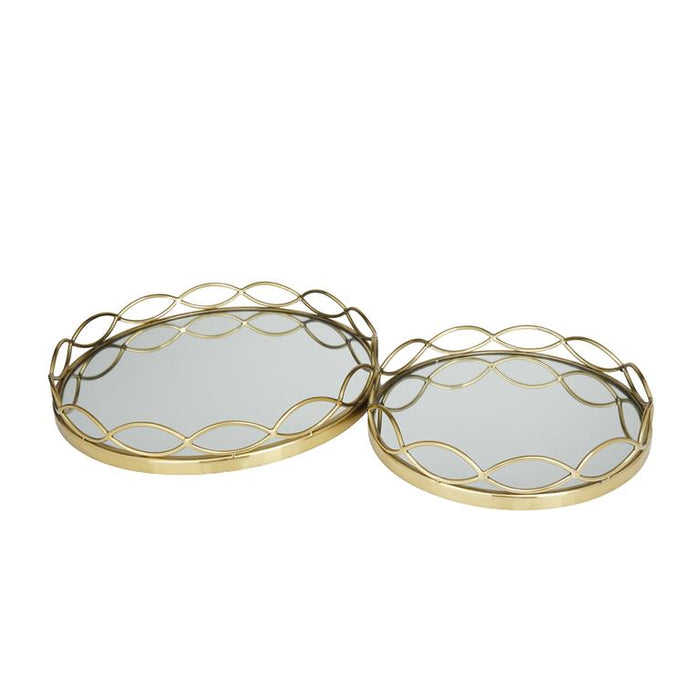 GOLD STAINLESS STEEL MIRRORED TRAY