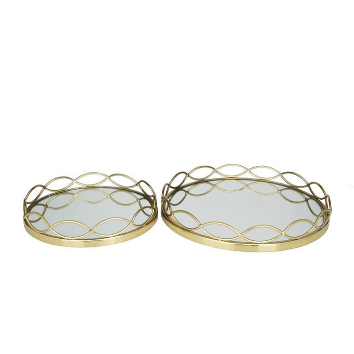 GOLD STAINLESS STEEL MIRRORED TRAY