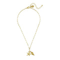 Gold Starfish & Spiral Shell Paperclip Chain Necklace