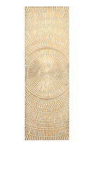 GOLD WOOD GEOMETRIC HANDMADE INTRICATELY CARVED RADIAL WALL DECOR, 16" X 1" X 48"
