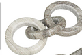 GRAY MARBLE CHAIN GEOMETRIC 3 LINK SCULPTURE WITH VARIOUS SHAPES