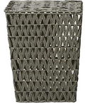 GRAY METAL STORAGE BASKET WITH MATCHING LIDS