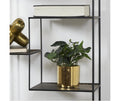 GREEN FAUX FOLIAGE POTHOS ARTIFICIAL PLANT WITH GOLD PORCELAIN POT, 14" X 14" X 12"