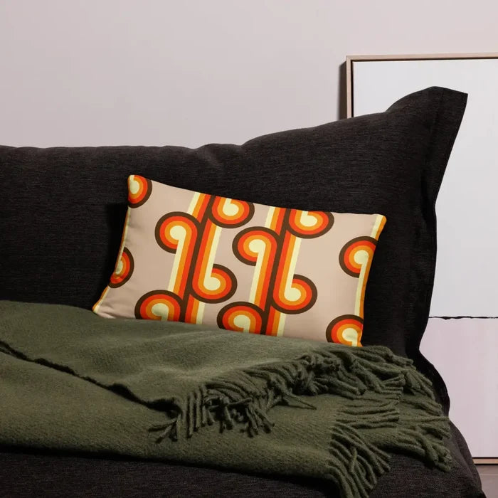 Groovy 70s Retro Throw Pillow Midcentury Style Home Decor - retro ads