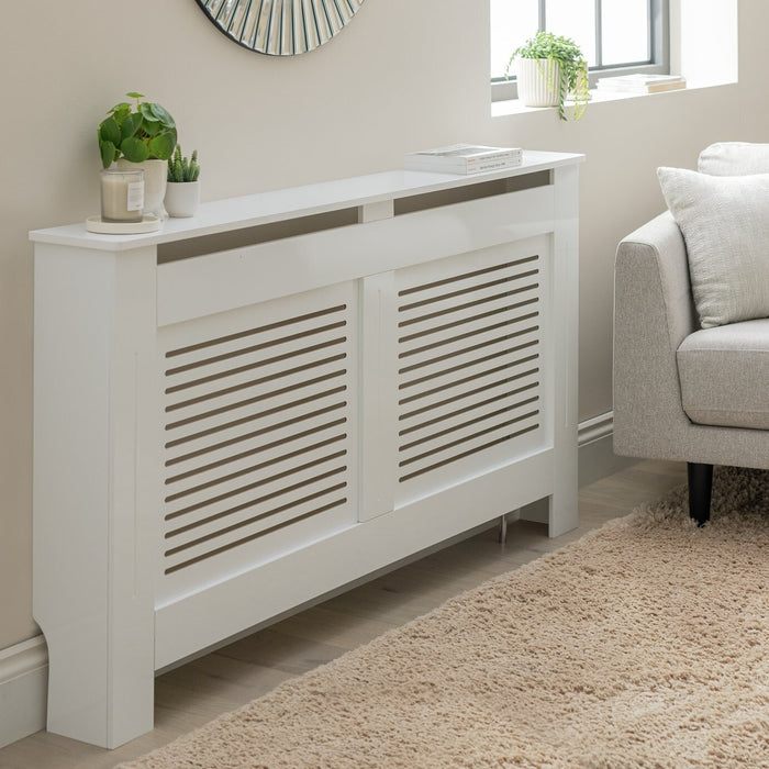 Habitat Austin Large Radiator Cover - White | Heater Cover Box Grill Panel