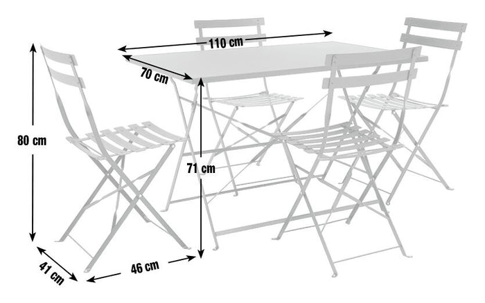Habitat Eve 4 Seater Folding Metal Patio Set - Black (B+)