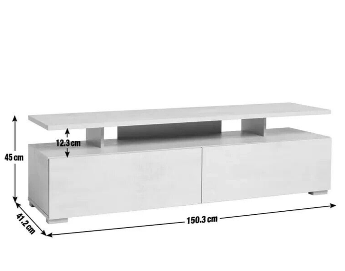 Habitat Floating Top TV Unit - Black & Brown | Media Stand with Storage Shelves