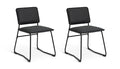 Habitat Loft Living Pair of Faux Leather Dining Chairs-Black