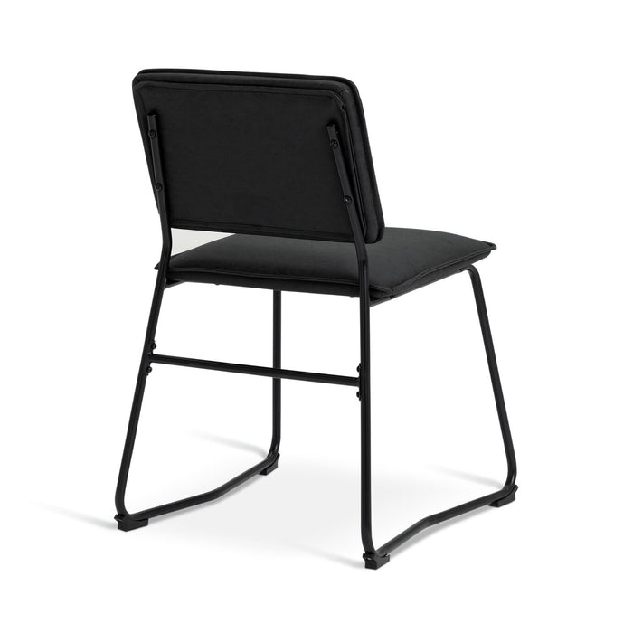Habitat Loft Living Pair of Faux Leather Dining Chairs-Black