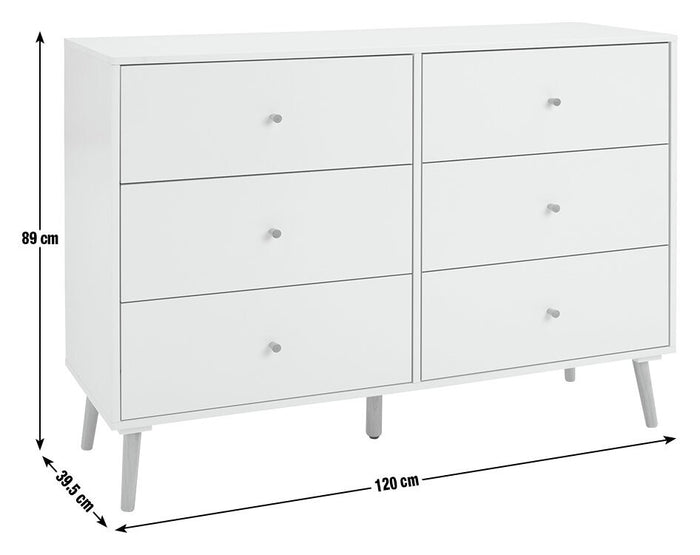 Habitat Otto 3+3 Drawer Chest - White ( B Grade 56501- 56495 )