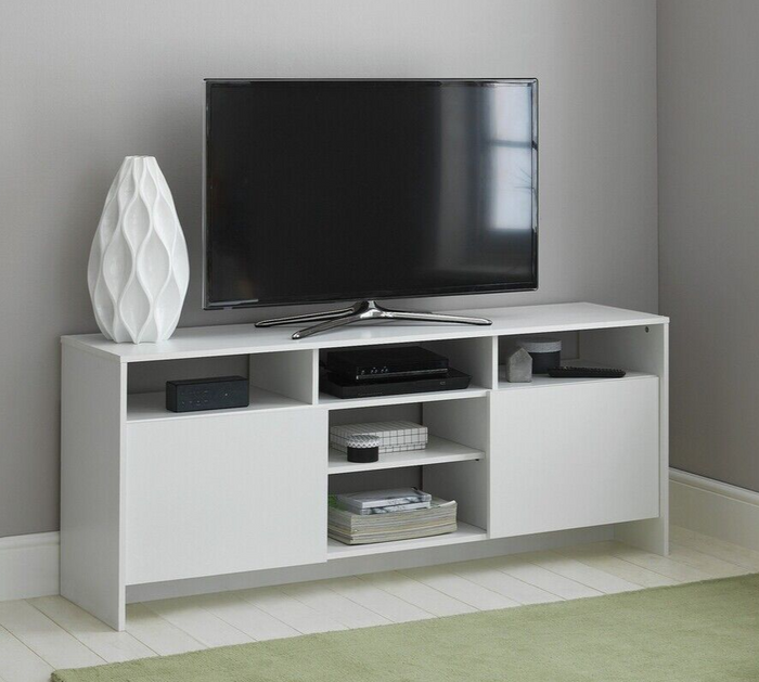 Habitat Turin 2 Door Extra Large TV Unit - White | Living Room Storage TV Stand
