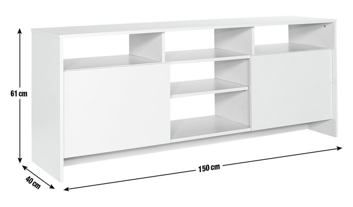 Habitat Turin 2 Door Extra Large TV Unit - White | Living Room Storage TV Stand