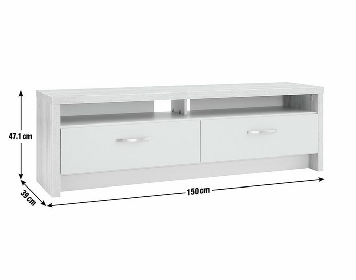 Habitat Venice 2 Drawer Large TV Unit - Grey | Modern Entertainment Furniture