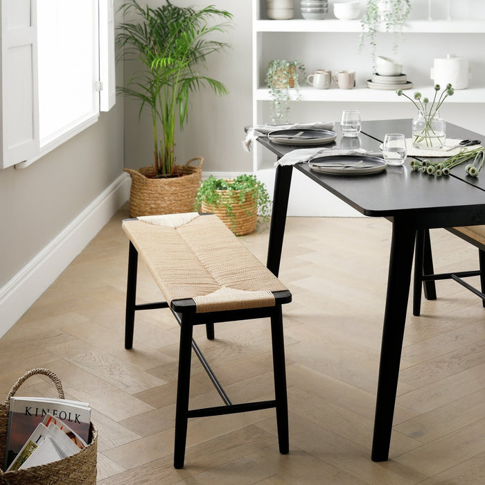Habitat Hanna Oak Bench - Black.