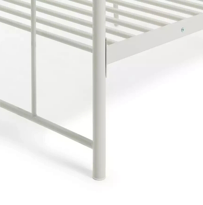 Hearts Single Metal Bed Frame - White ( B Grade 21231 )