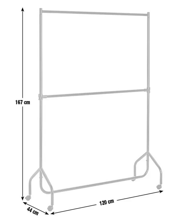 Heavy Duty 4 Feet Clothes Rail Chrome | Garment Hanging Rail Clothes Storage