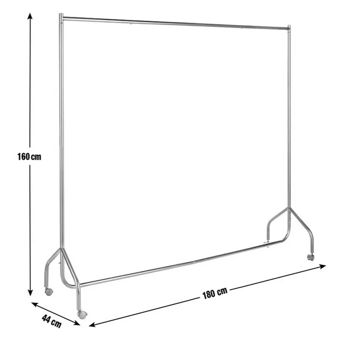 Heavy Duty 6 Feet Wide Clothes Rail Black | Garment Hanging Rail Clothes Storage