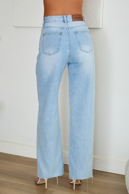 HIGH-WAIST WIDE DENIM