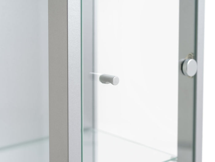 Home 1 Door Glass Display Cabinet - Silver | Modern Home Showcase