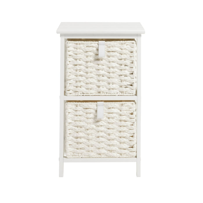 Home 2 & 3 Drawer Woven Bathroom Storage Unit - White | Practical Everyday Use