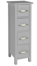 Home 4 Drawer Bathroom Storage Unit Grey | Freestanding Bathroom Cabinet