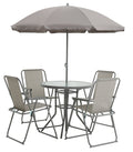 Home 4 Seater Metal Patio Set - Light Grey | Outdoor Garden Furniture